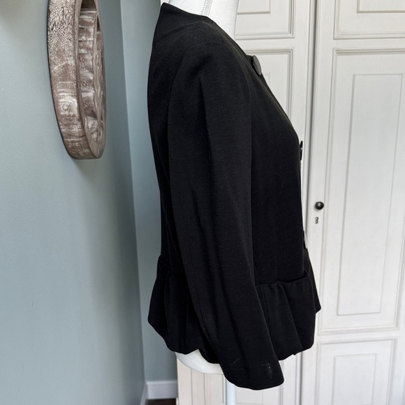 Armani Collezioni Black Peplum Blazer size 12 - Picture 6 of 9